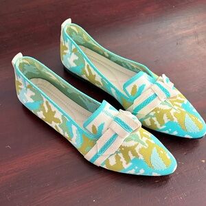 Stylish Blue and Green Women's Loafers
